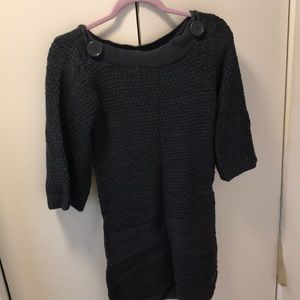 Grey sweater dress, 3/4 sleeves